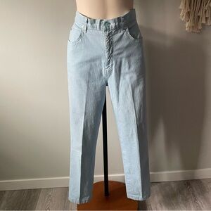 90s Y2K French Dressing Micro Gingham Pin Check Blue White Denim Jeans